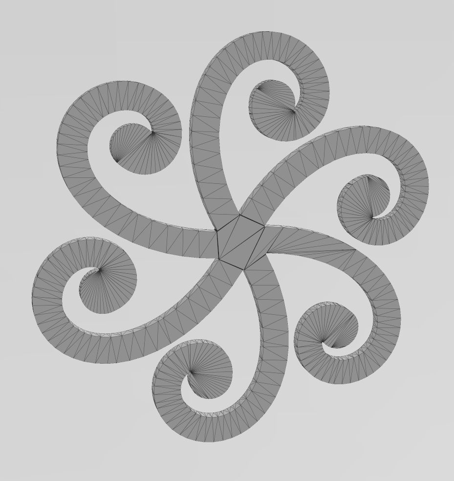Round forged floral scroll rosette onlay relief 3D print model_13
