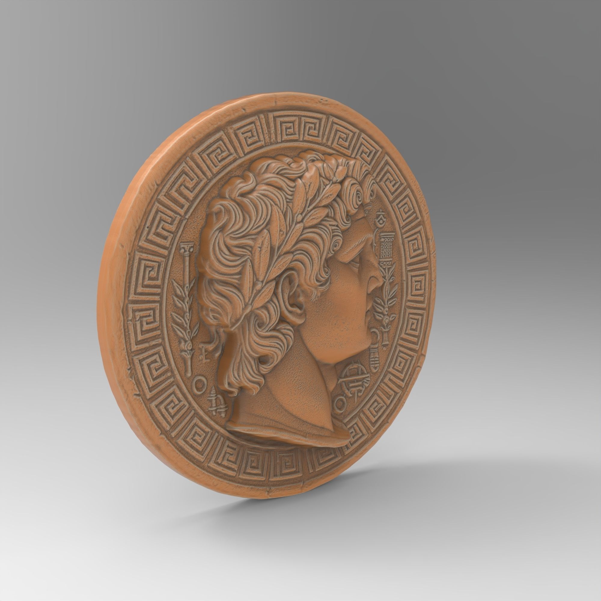 Alexander the Great Medallion 3D Model 3D print model_2