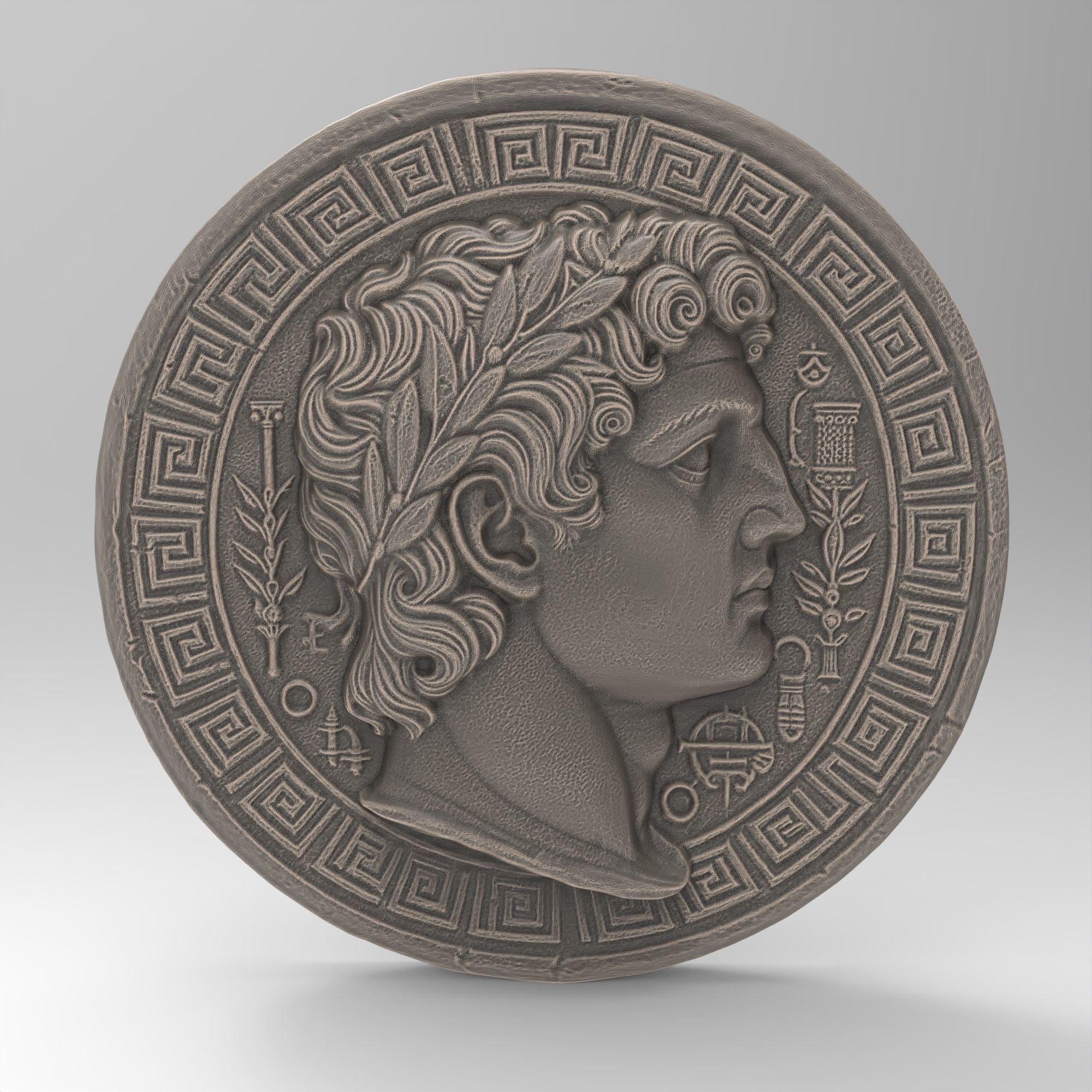 Alexander the Great Medallion 3D Model 3D print model_3