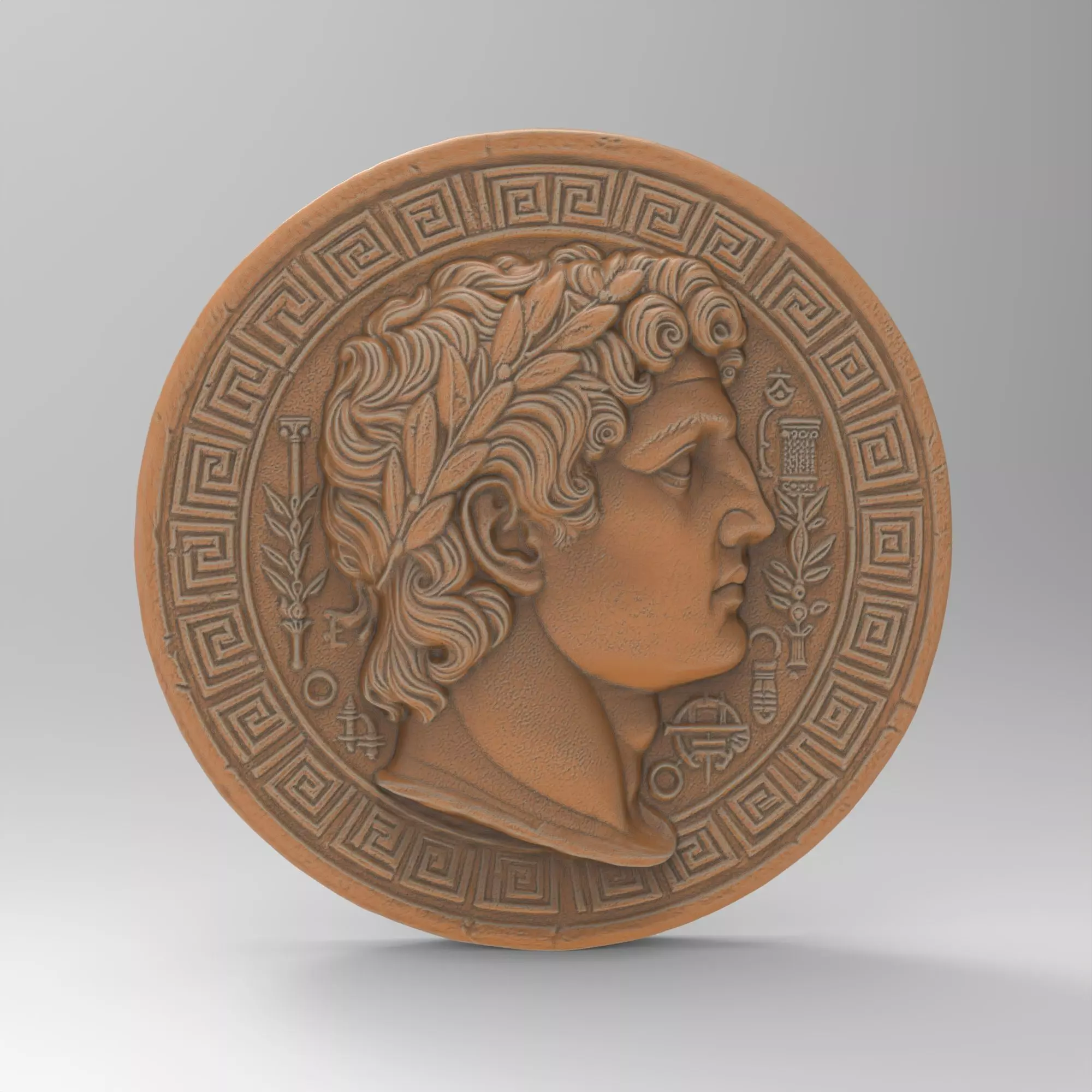 Alexander the Great Medallion 3D Model 3D print model_0