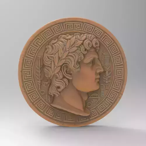 Alexander the Great Medallion 3D Model 3D print model