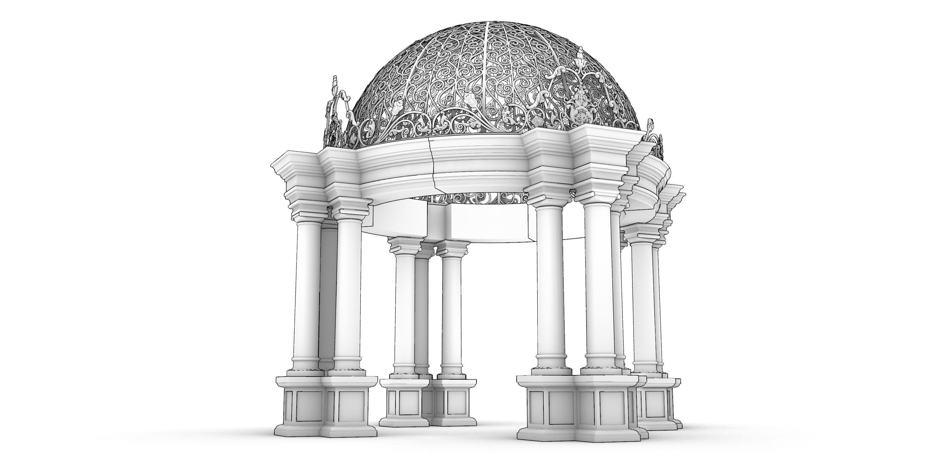 gazebo 3D print model_5