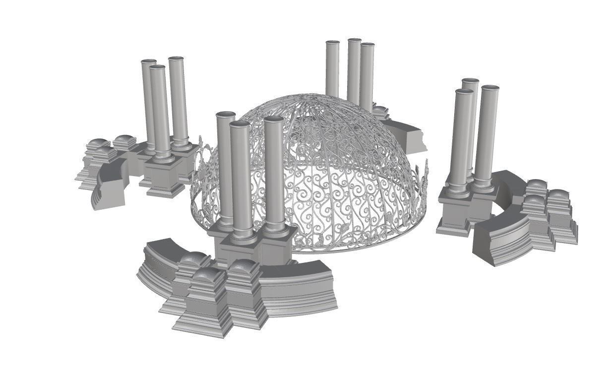 gazebo 3D print model_6