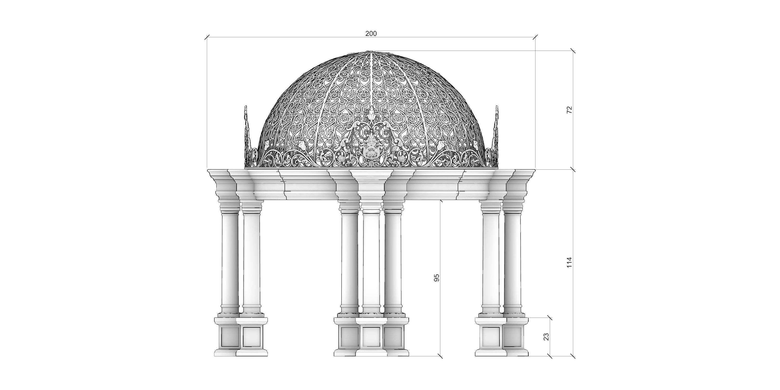 gazebo 3D print model_4