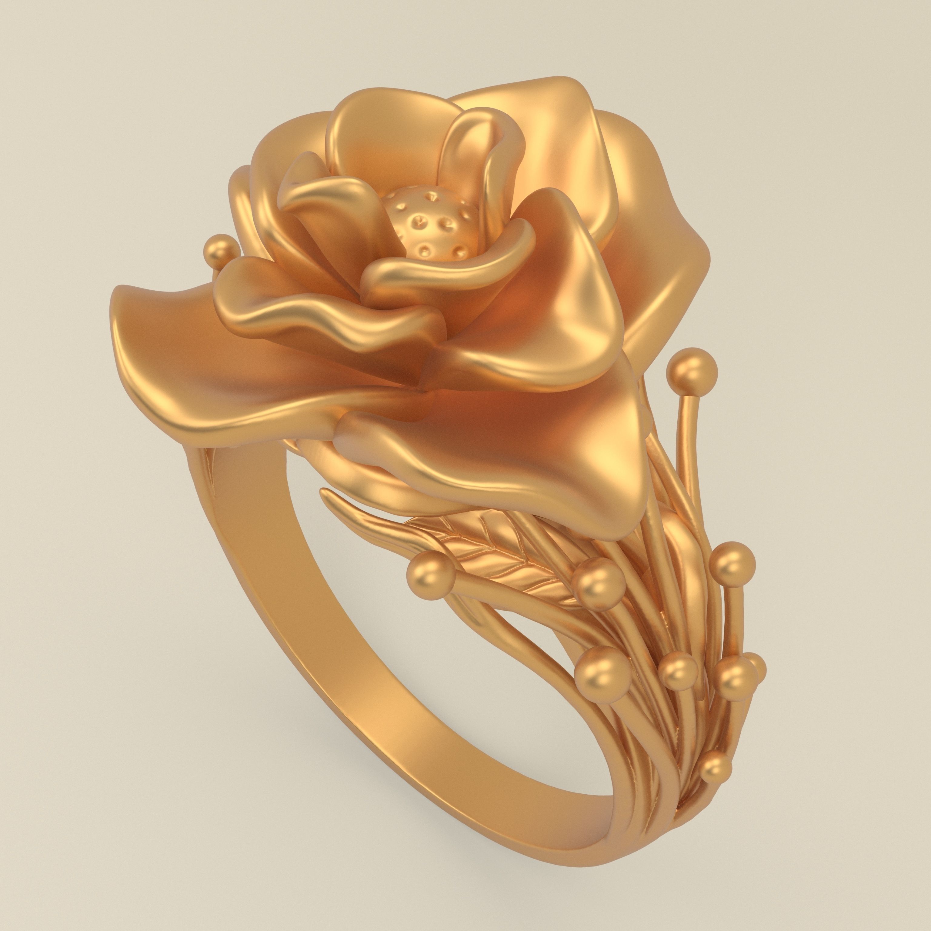 Flower ring  3D print model_1