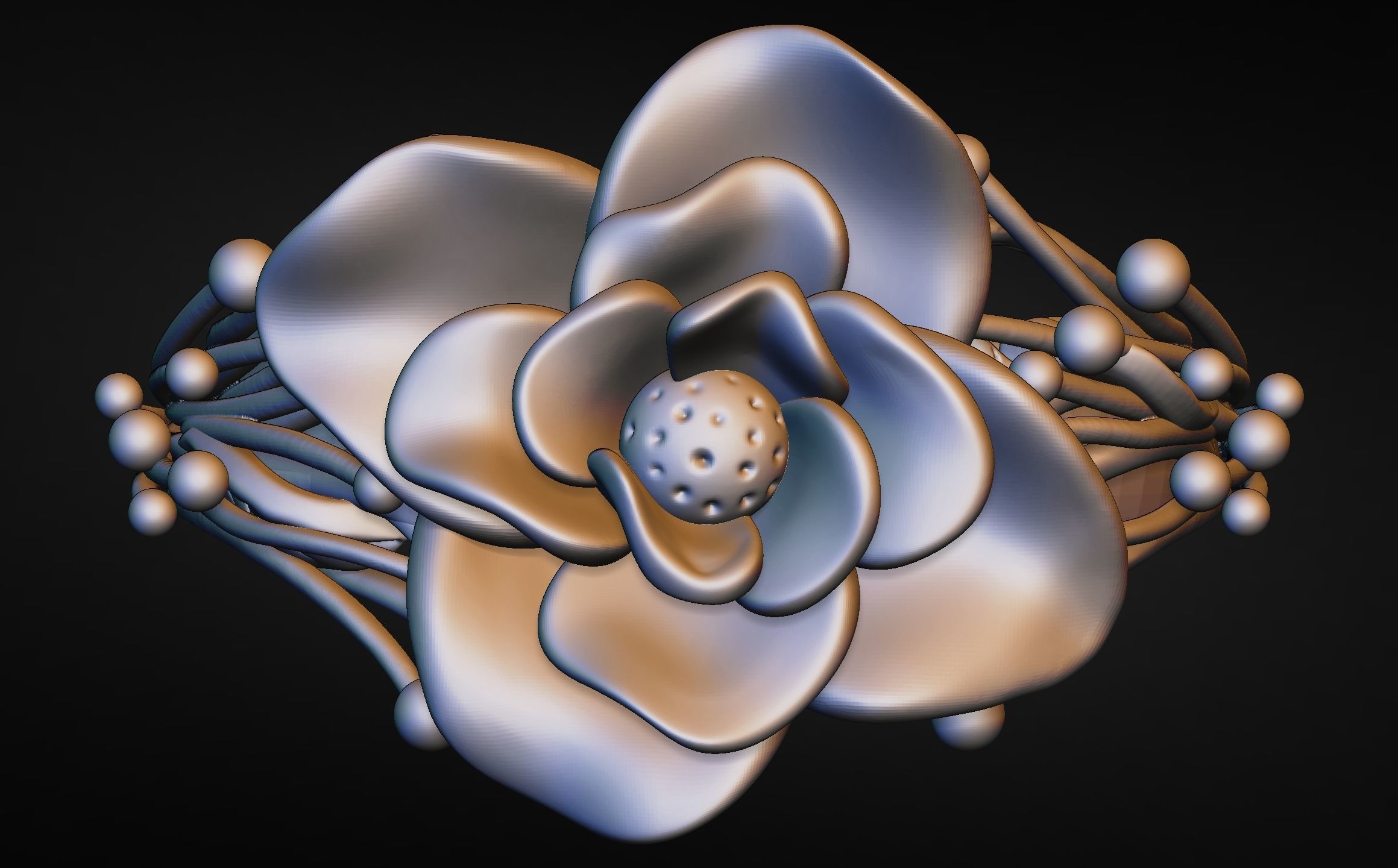 Flower ring  3D print model_5