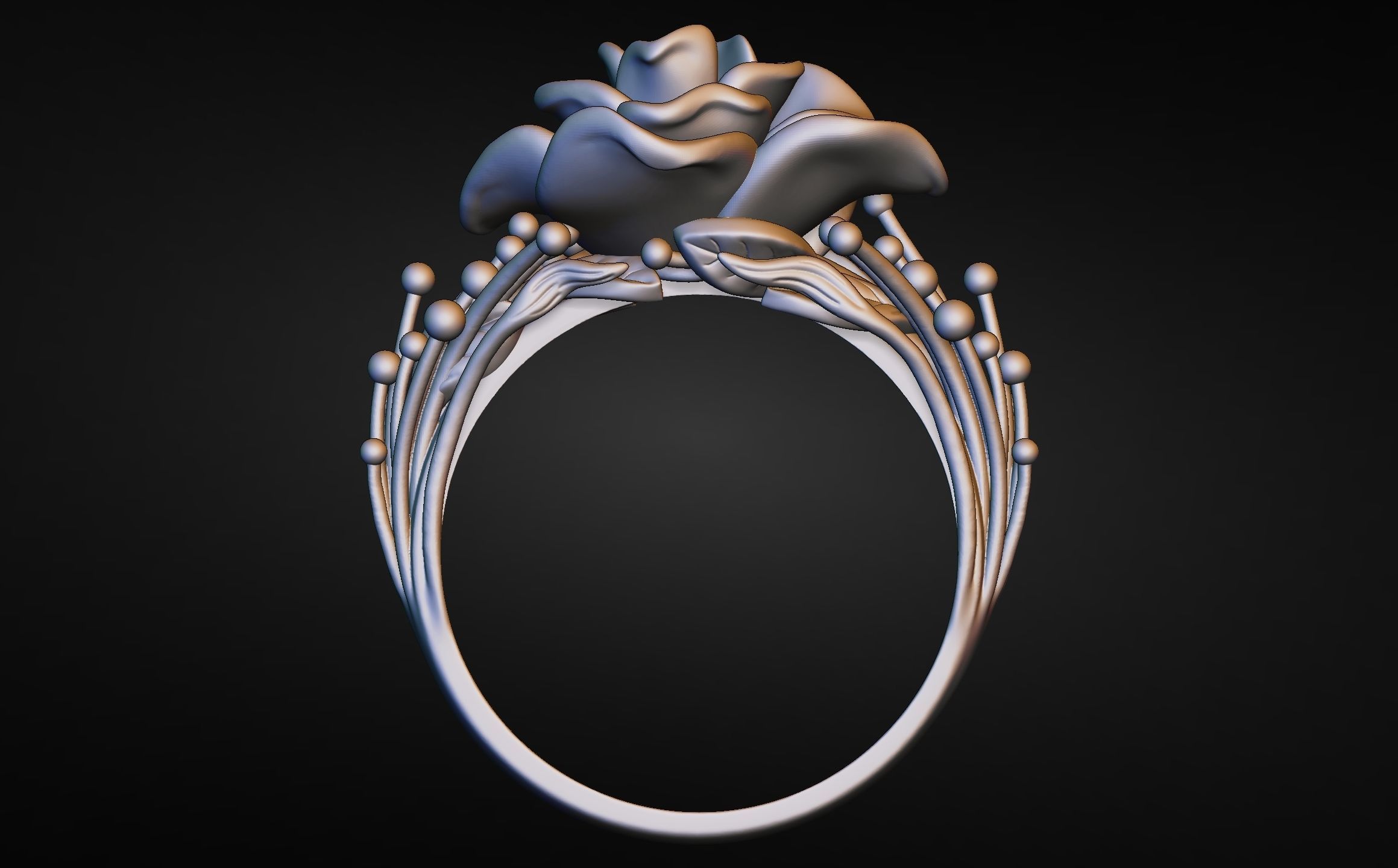 Flower ring  3D print model_4