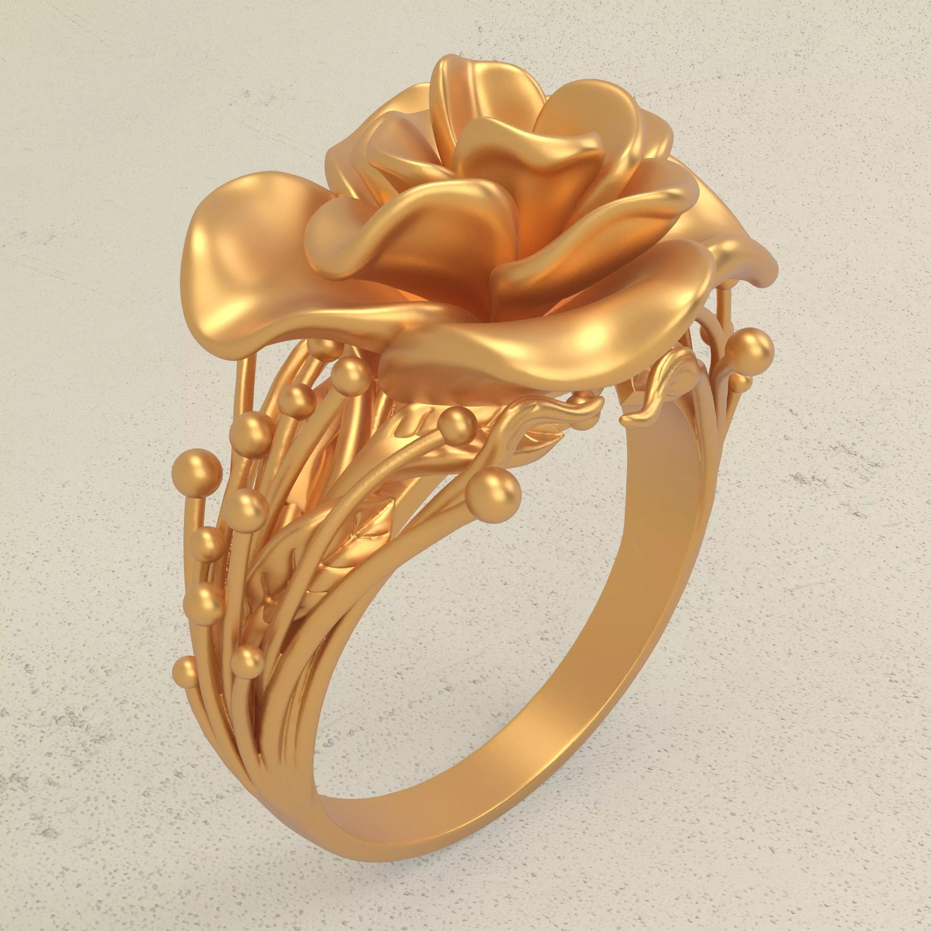 Flower ring  3D print model_0