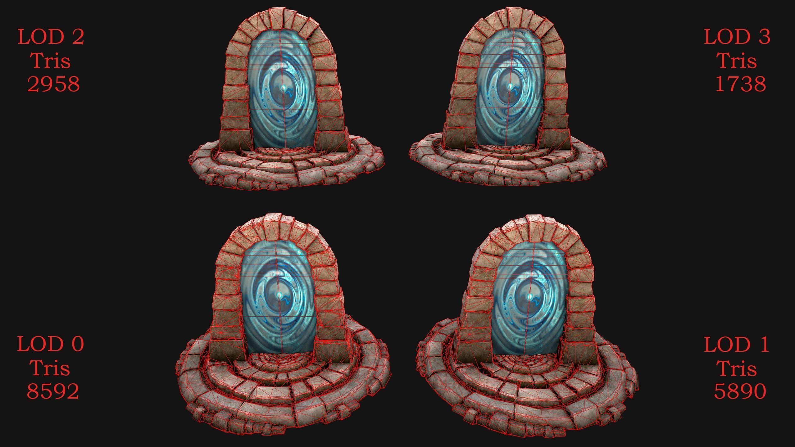 Portal Teleport Pack Set  for Unreal Engine and Unity Low-poly 3D model_8