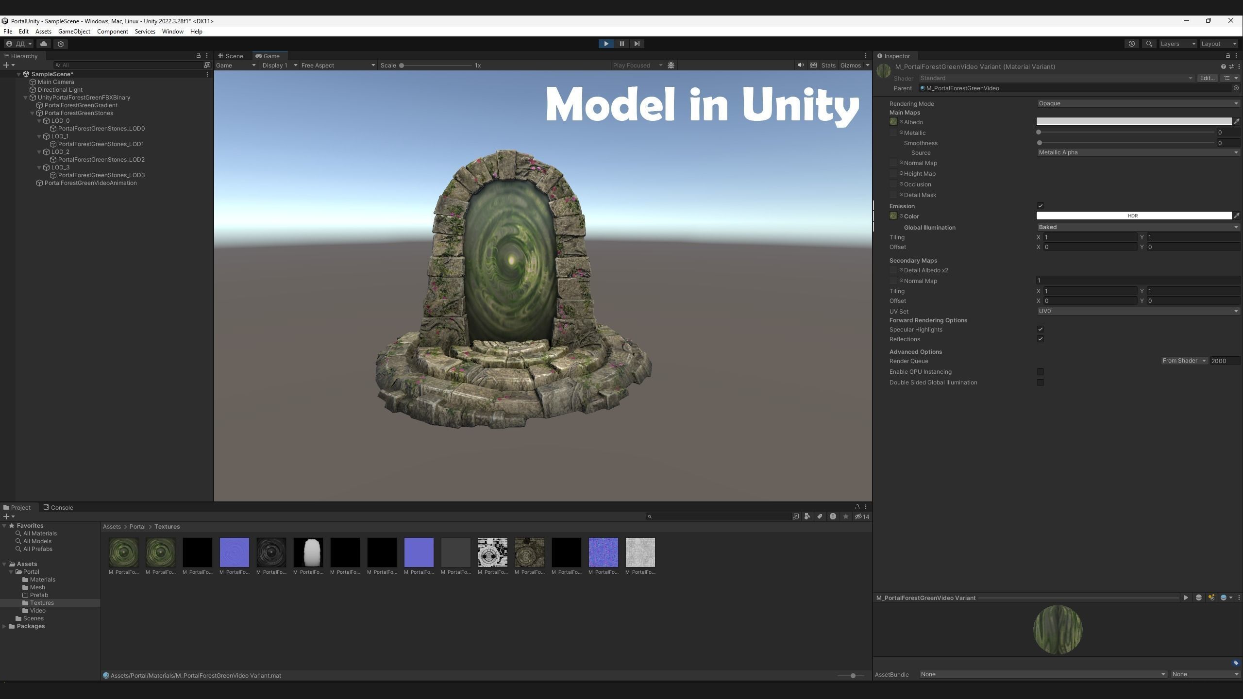 Portal Teleport Pack Set  for Unreal Engine and Unity Low-poly 3D model_31