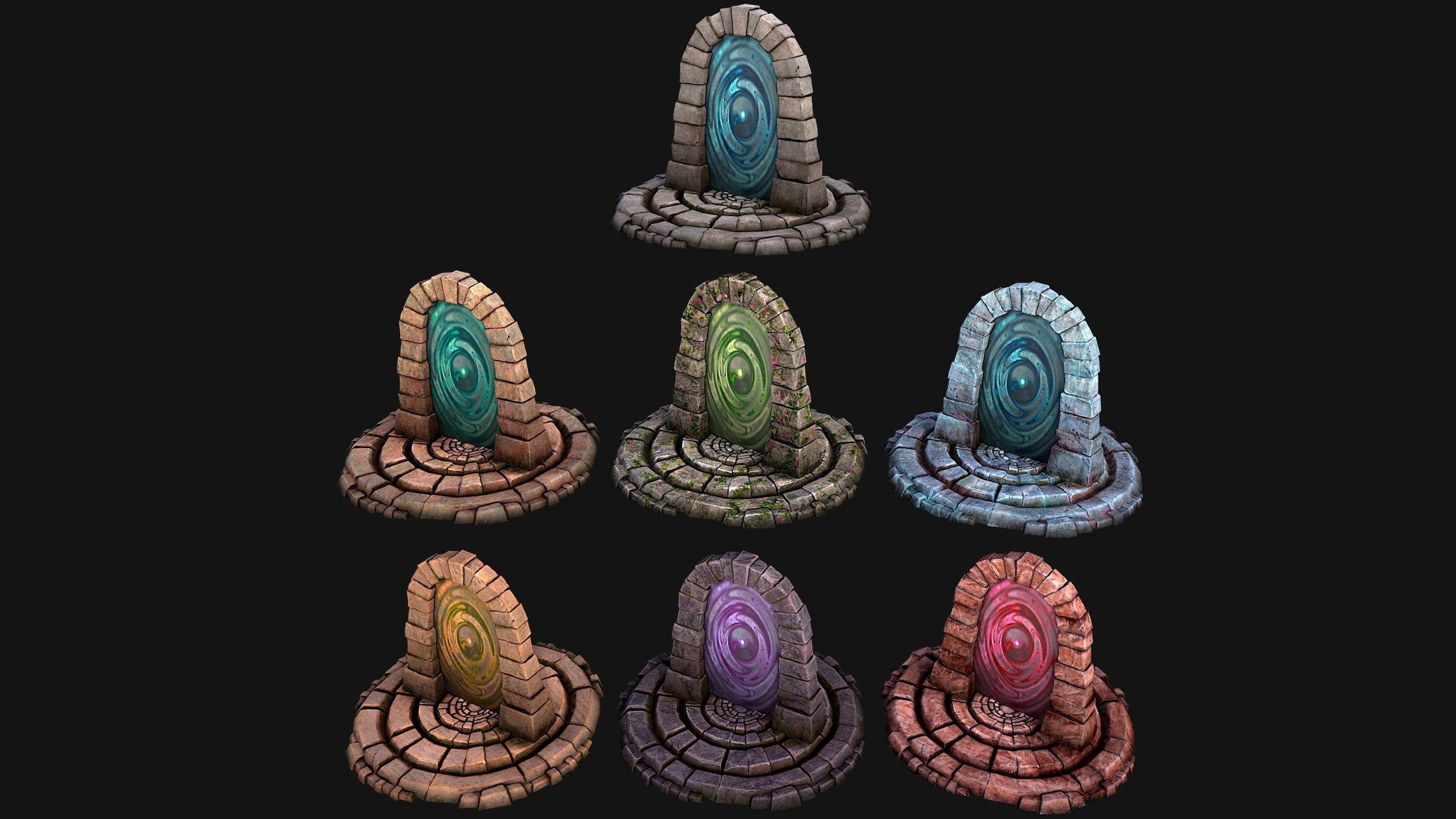 Portal Teleport Pack Set  for Unreal Engine and Unity Low-poly 3D model_10