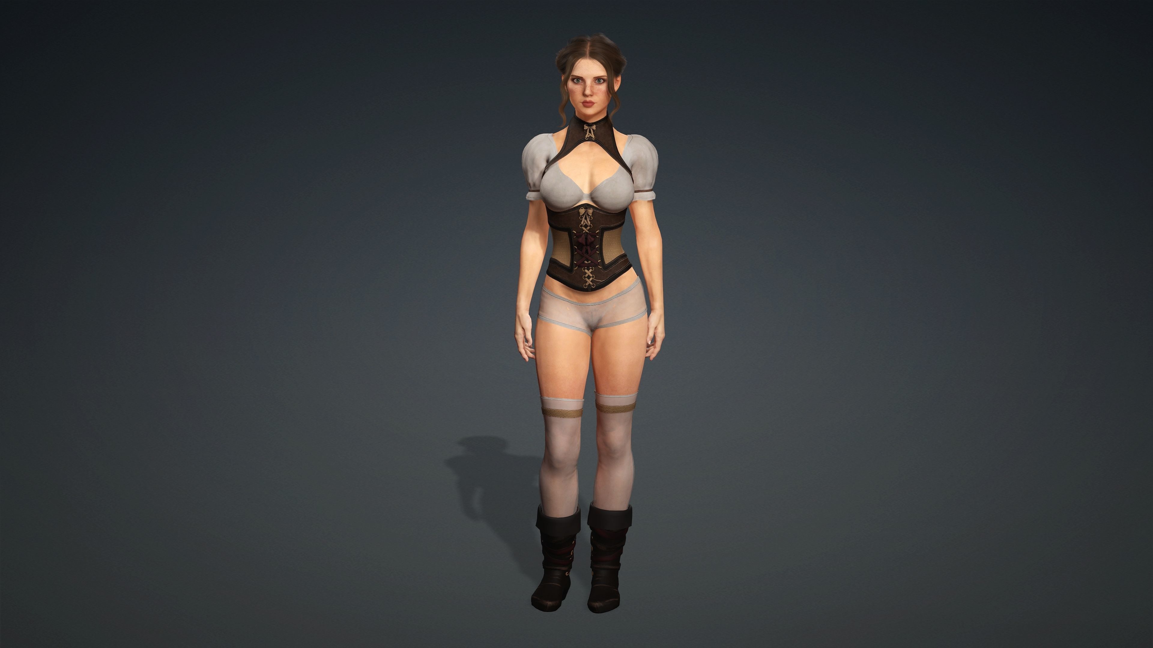 Sexy Character - Fully Rigged 3D model Low-poly 3D model_4
