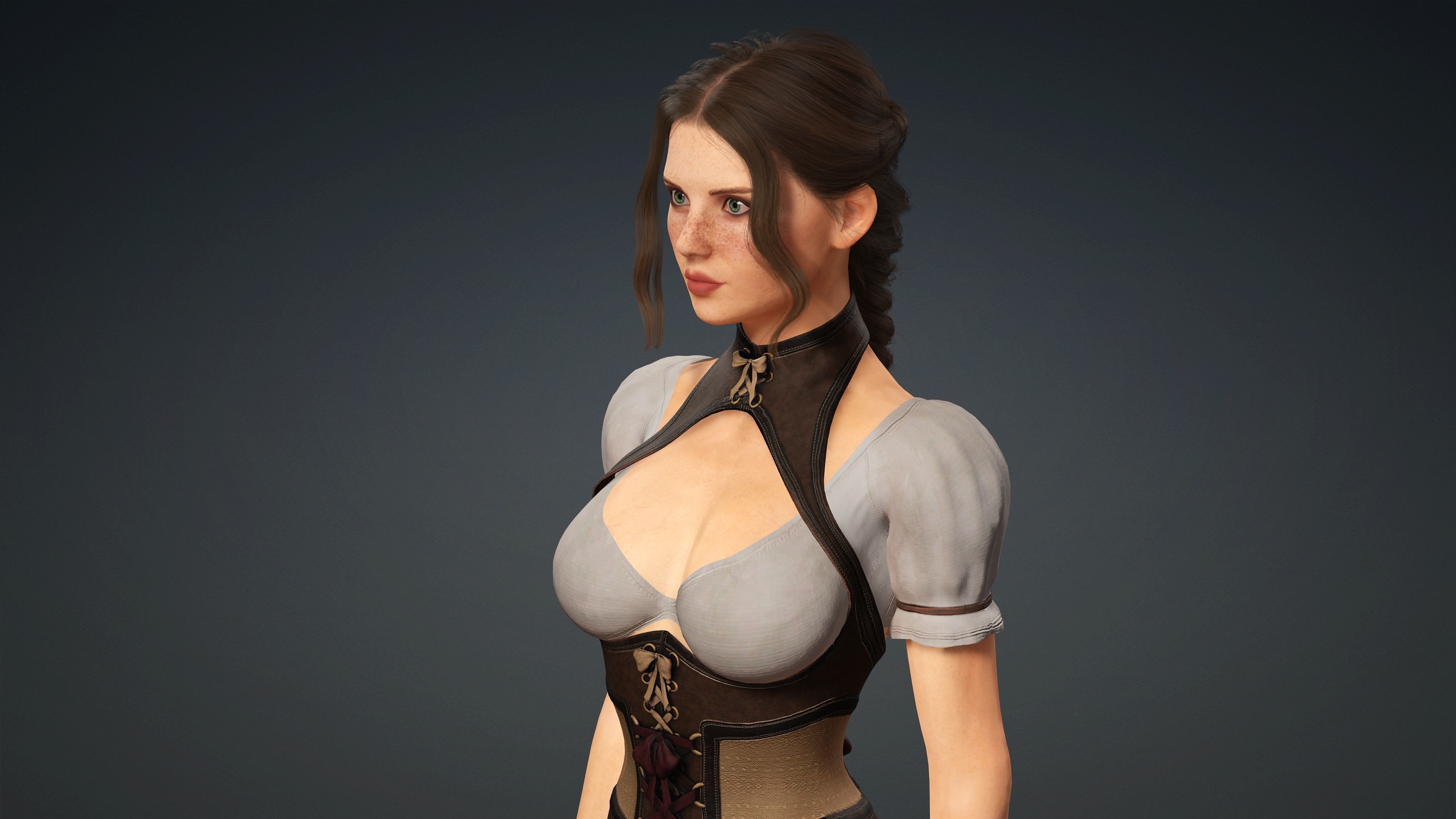 Sexy Character - Fully Rigged 3D model Low-poly 3D model_5