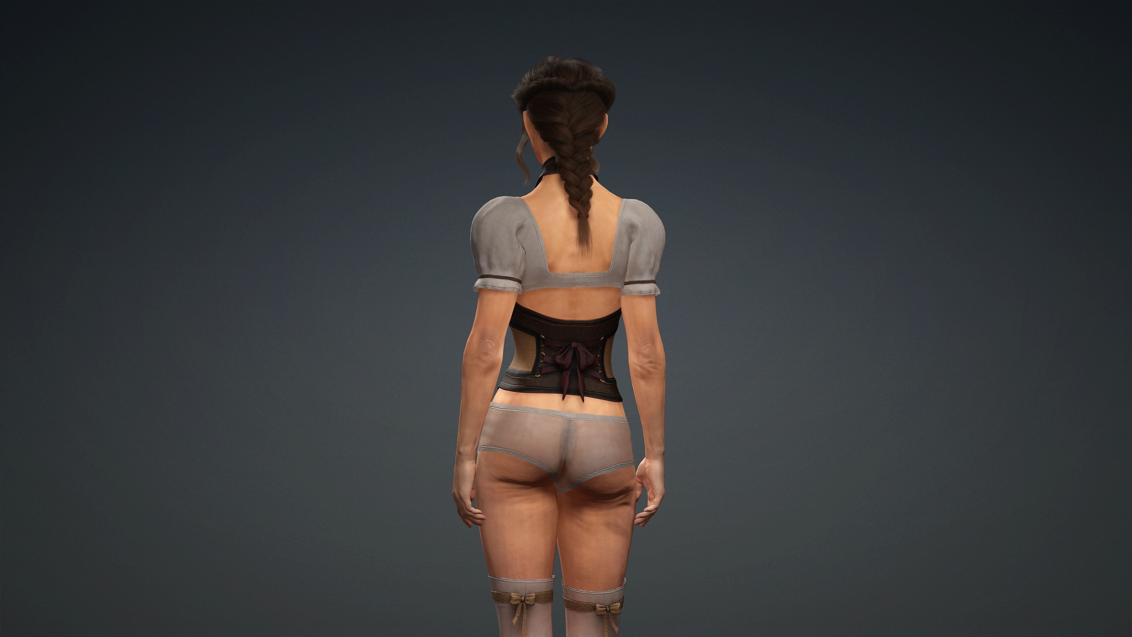 Sexy Character - Fully Rigged 3D model Low-poly 3D model_6