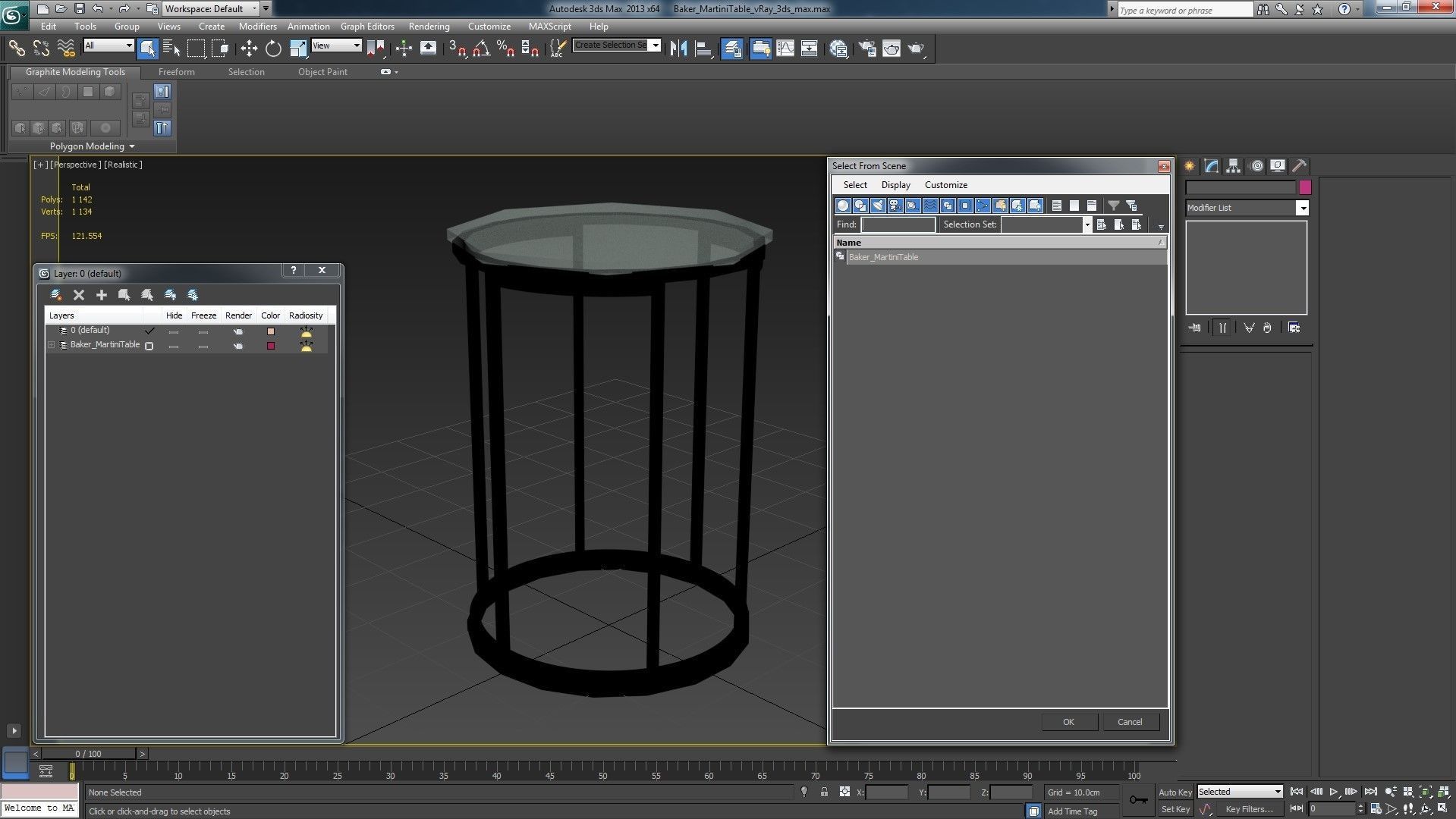 Baker No 7858 Martini Table Low-poly 3D model_28