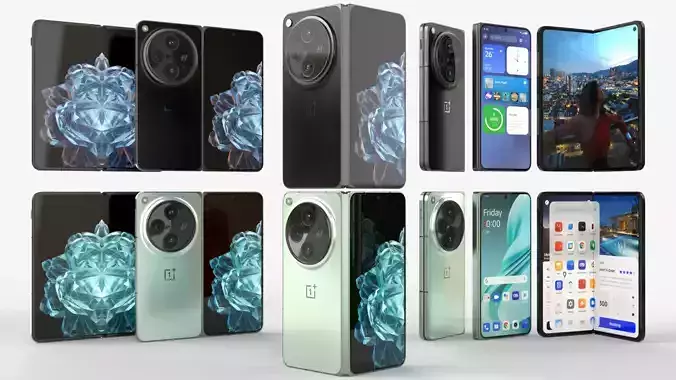 OnePlus Open all colors rigged animated 3D model