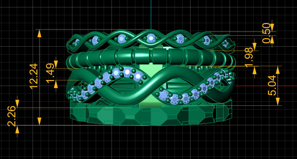 Multi-line-ring 3D print model_10