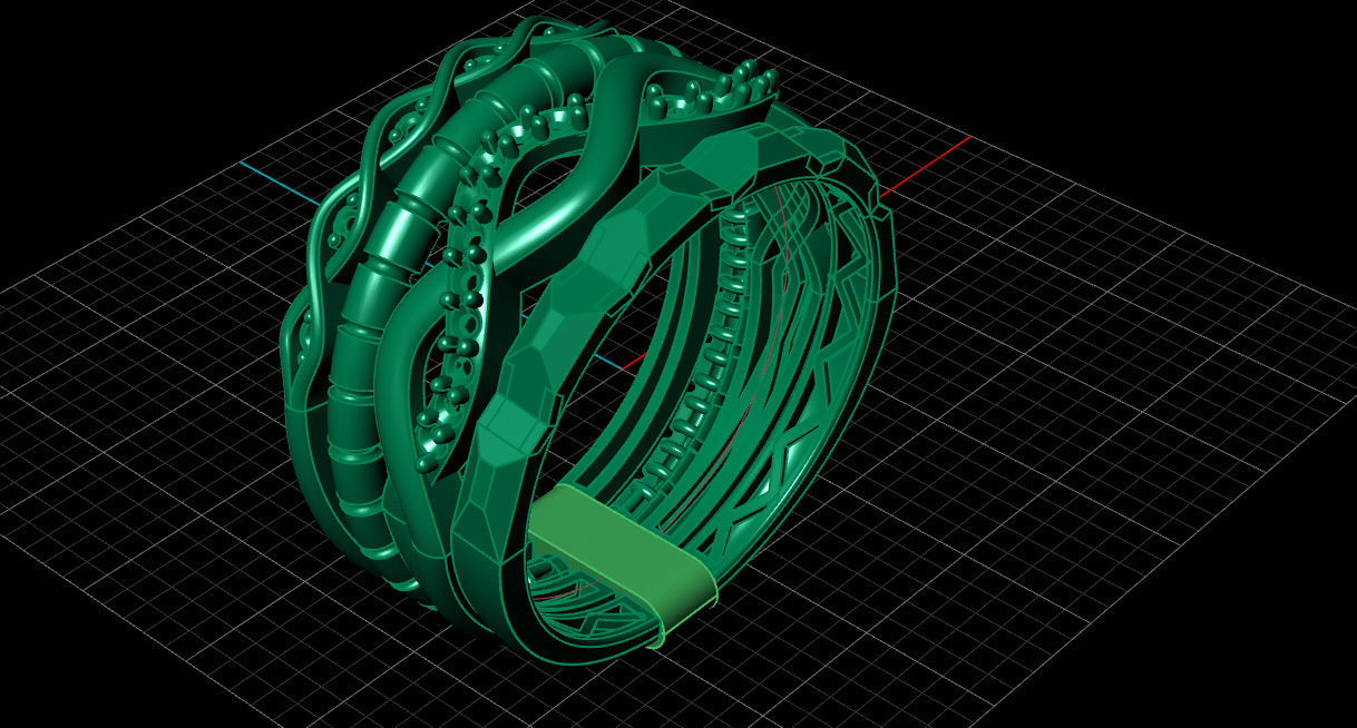 Multi-line-ring 3D print model_14