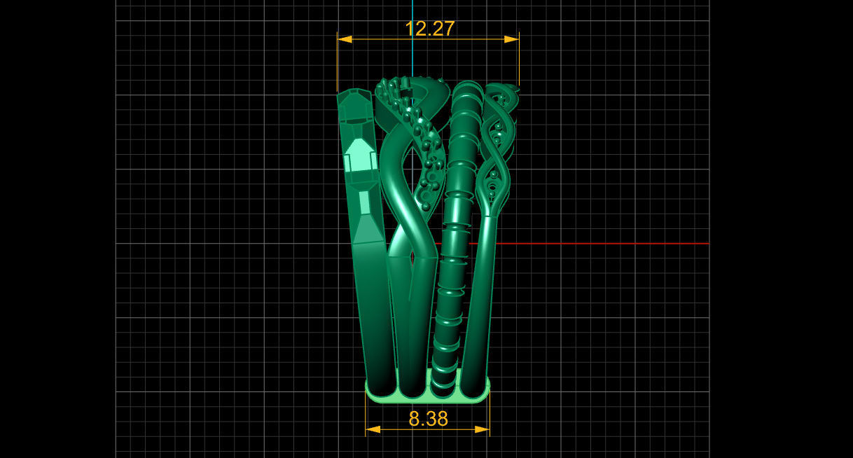 Multi-line-ring 3D print model_17
