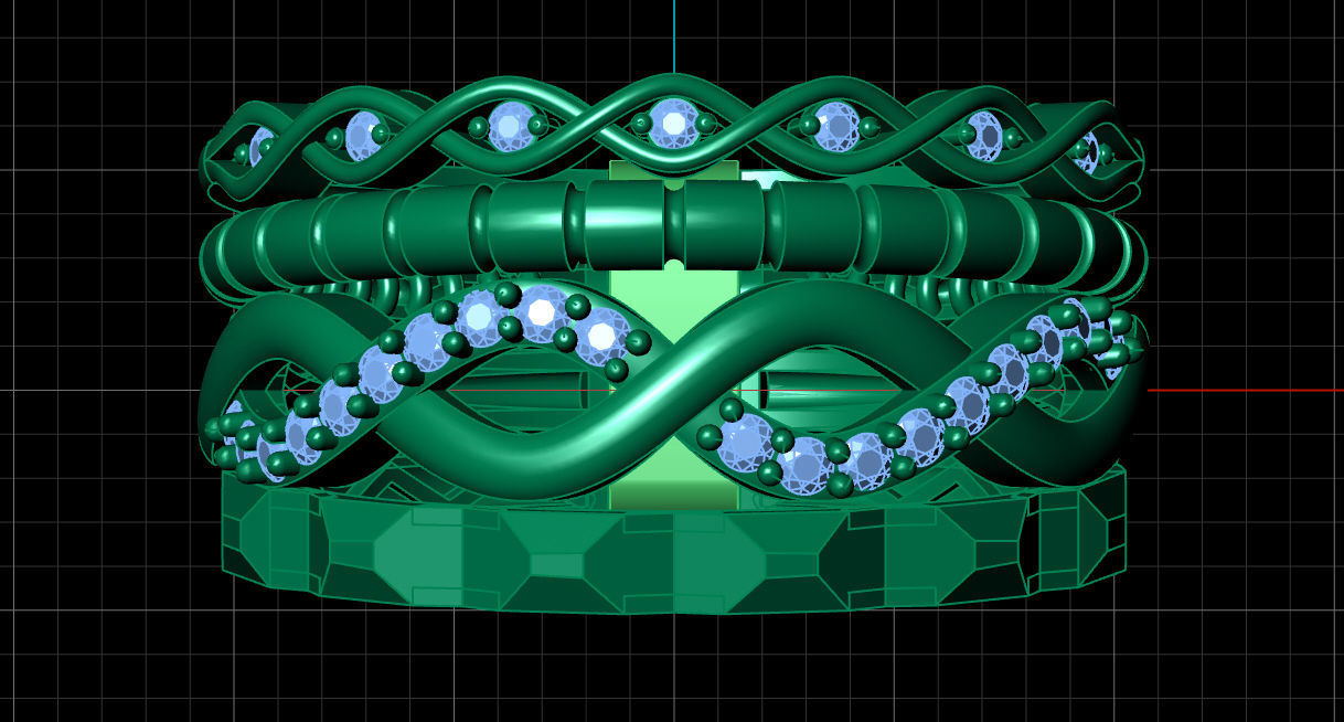 Multi-line-ring 3D print model_4