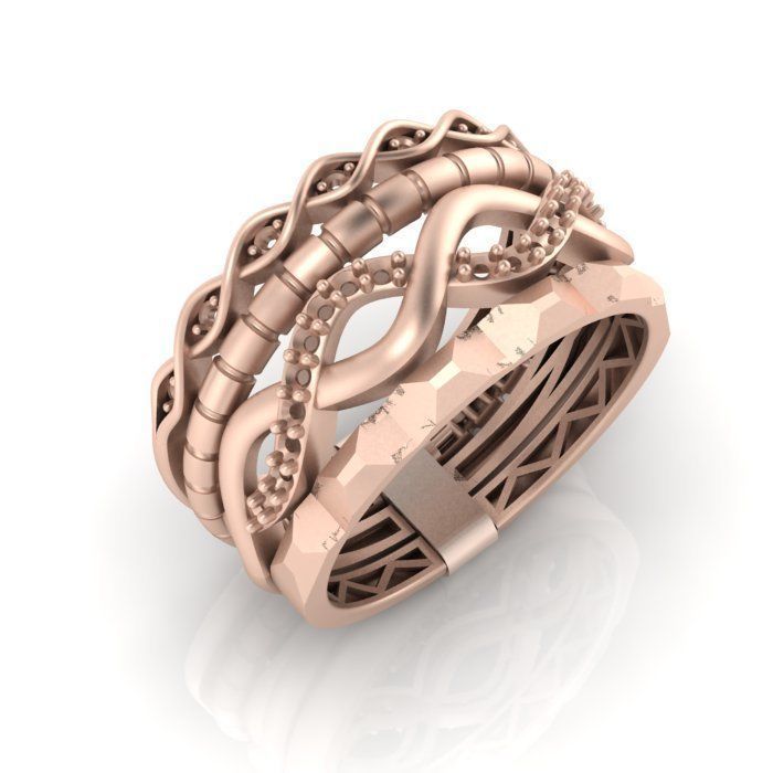 Multi-line-ring 3D print model_1