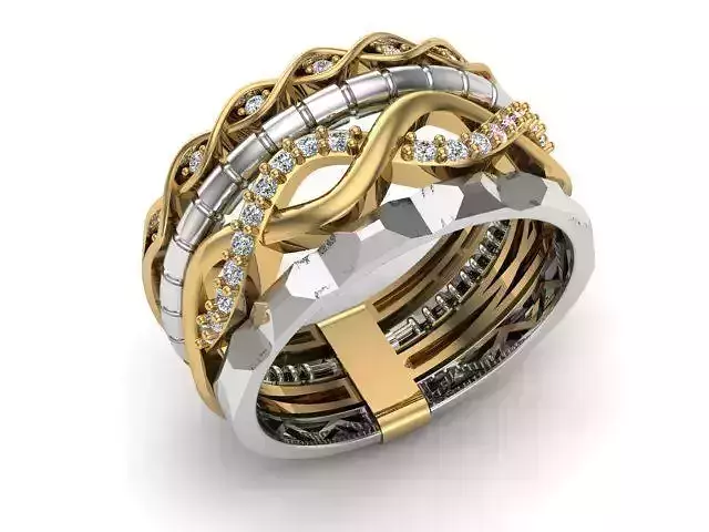 Multi-line-ring 3D print model