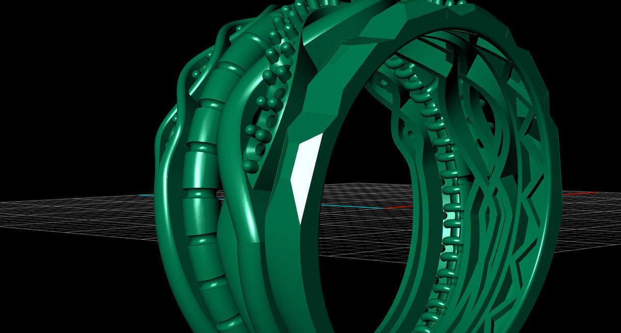 Multi-line-ring 3D print model_19