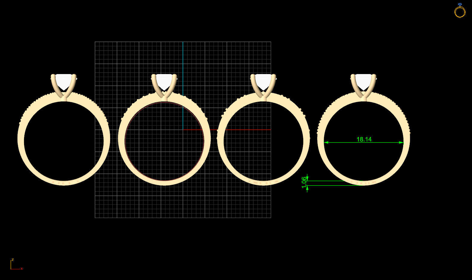 Lux ring silver gold sterling printable jewelry 3D model 3D print model_2