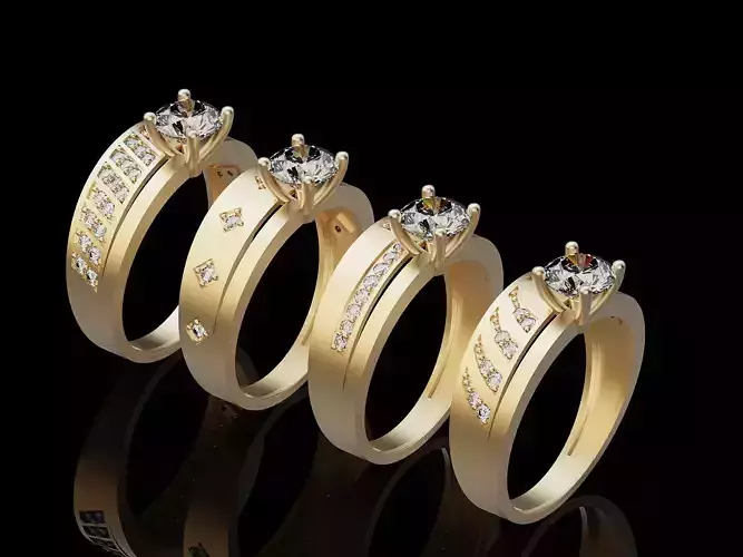 Lux ring silver gold sterling printable jewelry 3D model 3D print model