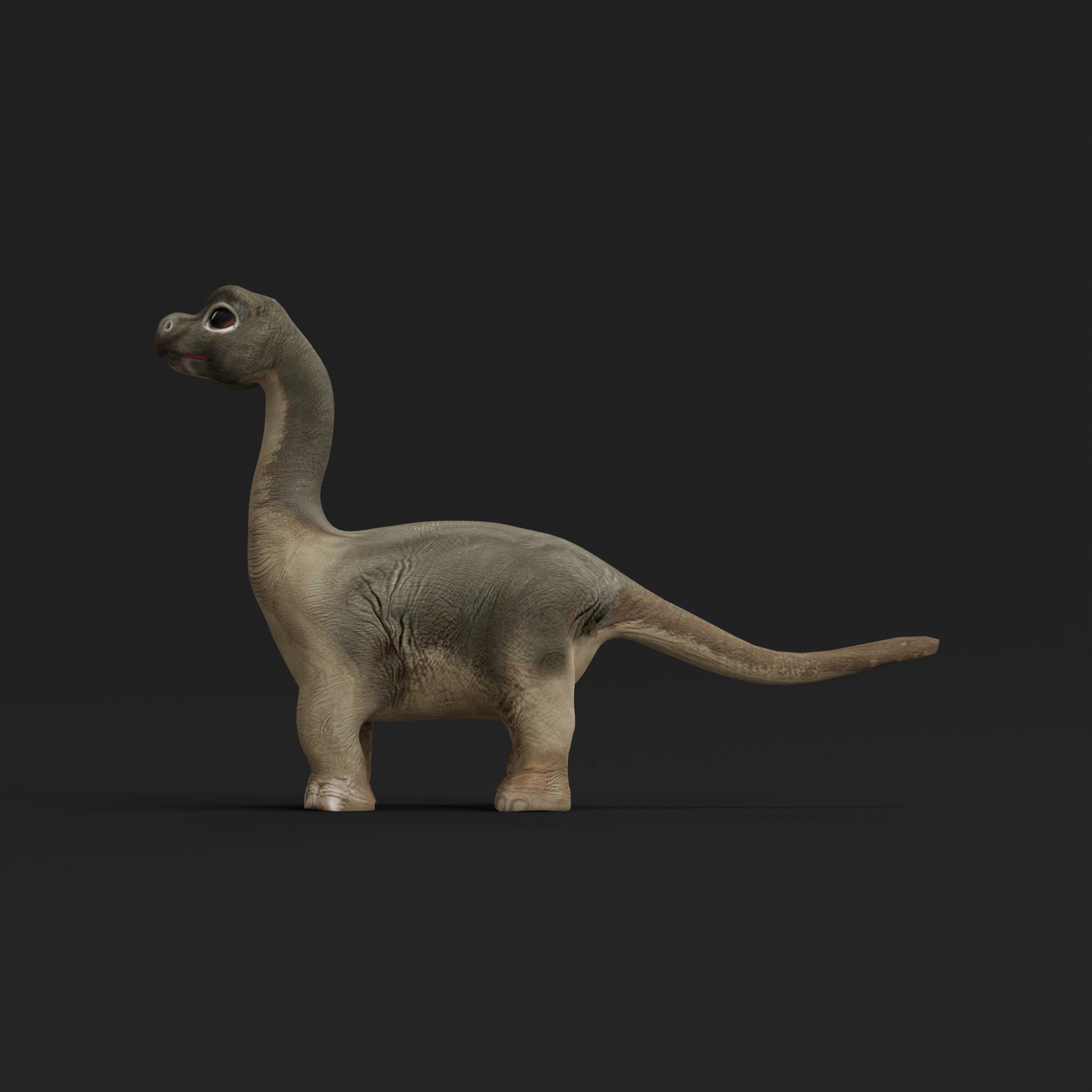 Brachiosaurus Baby Dinosaur Low-poly 3D model_3