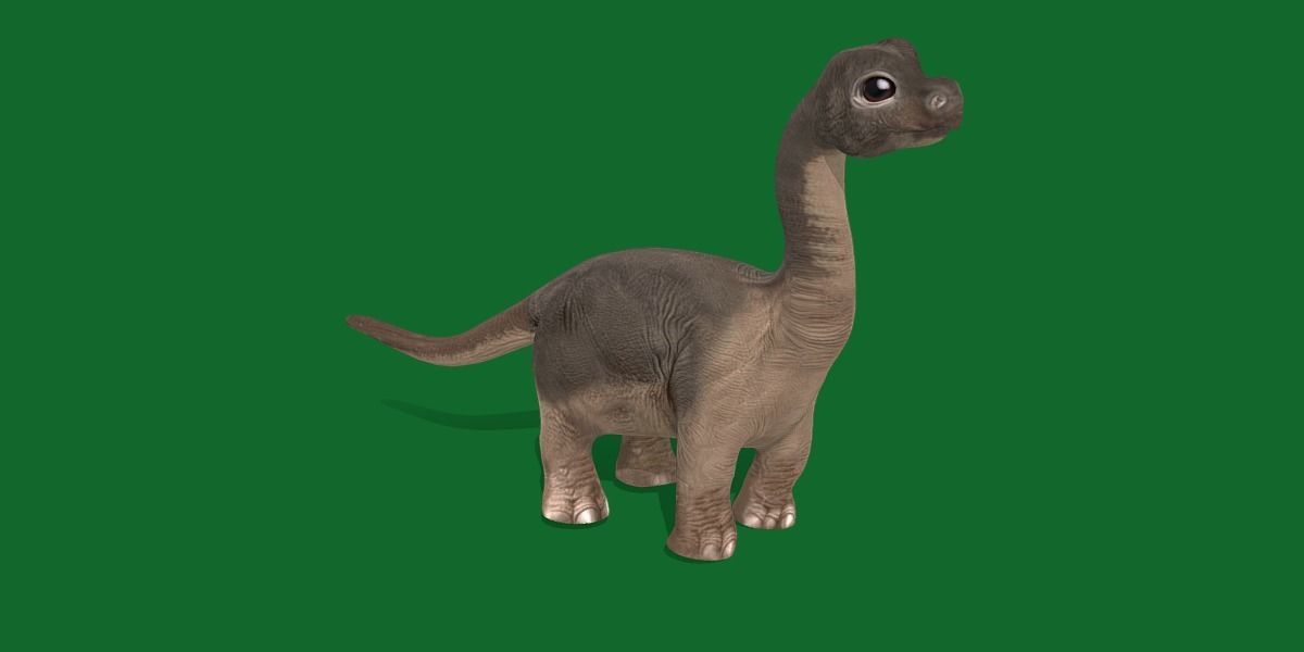 Brachiosaurus Baby Dinosaur Low-poly 3D model_11