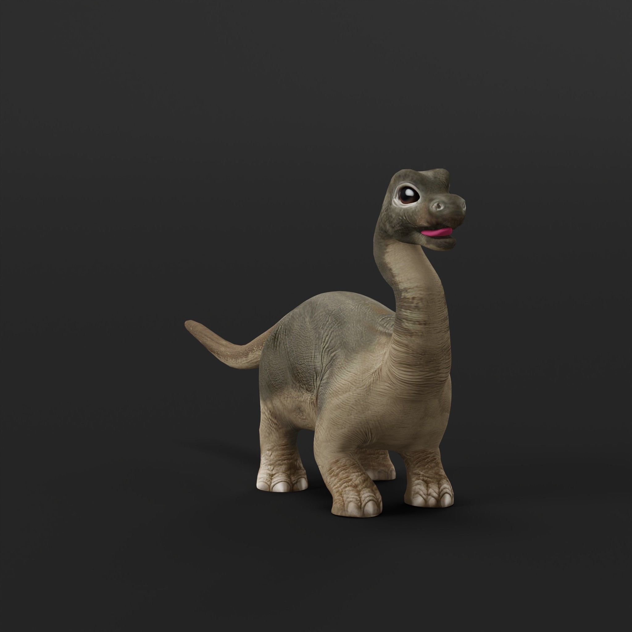 Brachiosaurus Baby Dinosaur Low-poly 3D model_7