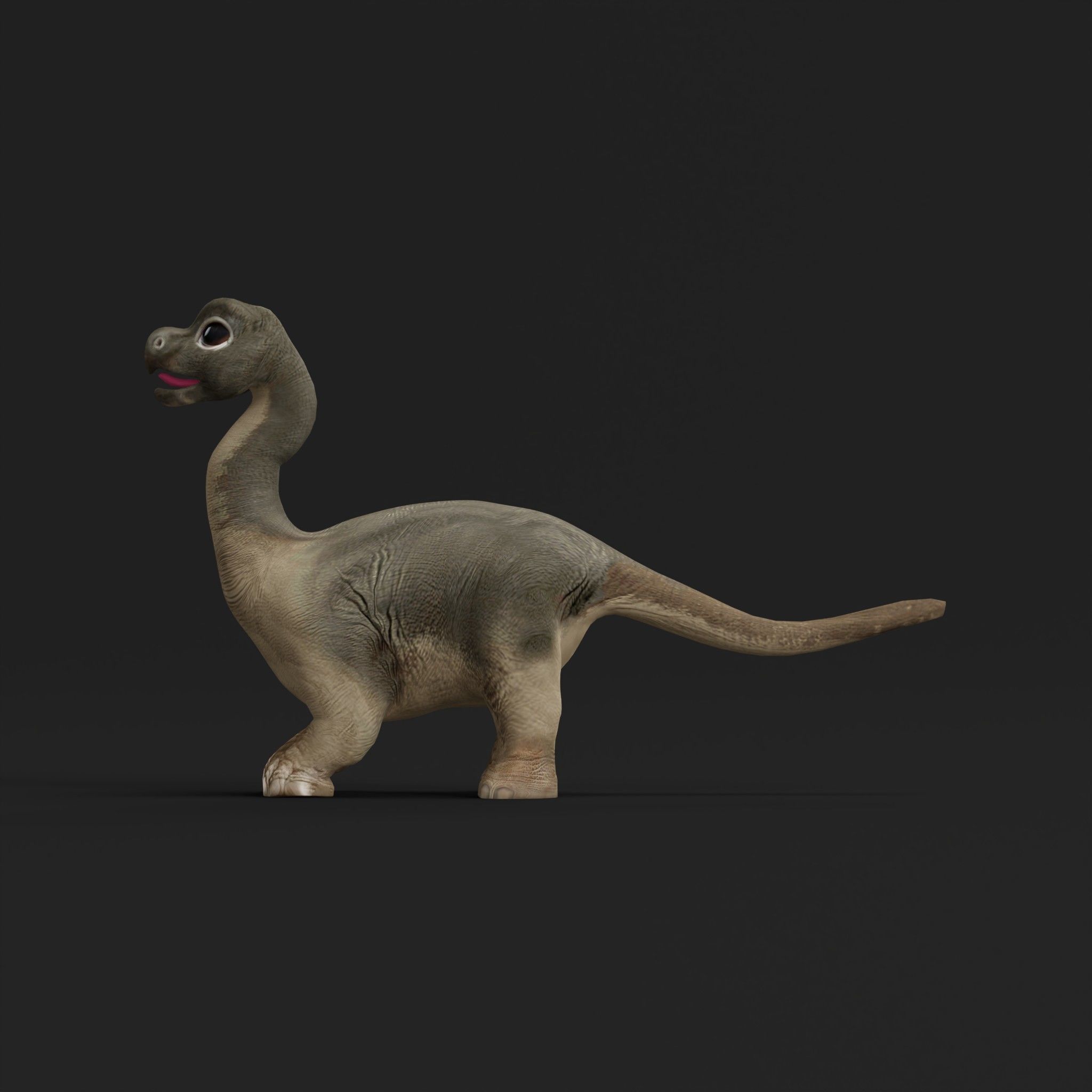 Brachiosaurus Baby Dinosaur Low-poly 3D model_8