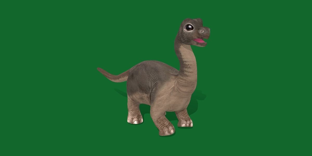Brachiosaurus Baby Dinosaur Low-poly 3D model_32