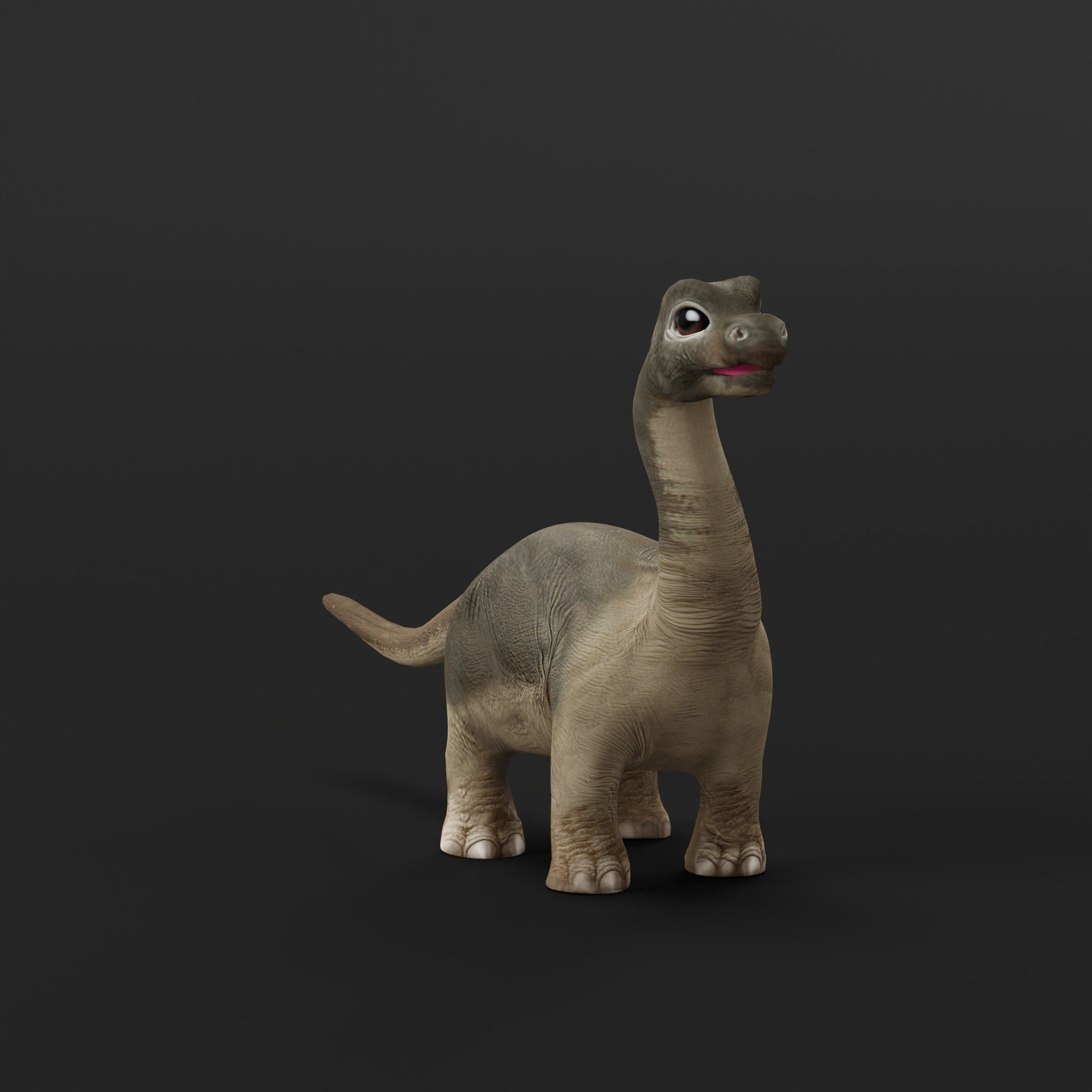 Brachiosaurus Baby Dinosaur Low-poly 3D model_6