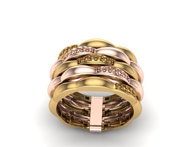 Multi-line-ring 3D print model_6