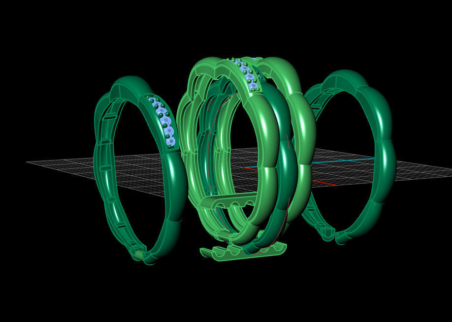 Multi-line-ring 3D print model_19