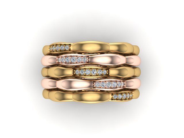 Multi-line-ring 3D print model_2