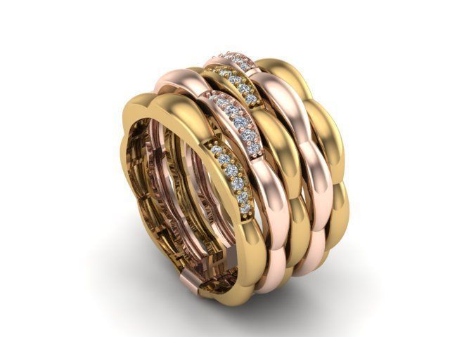 Multi-line-ring 3D print model_1