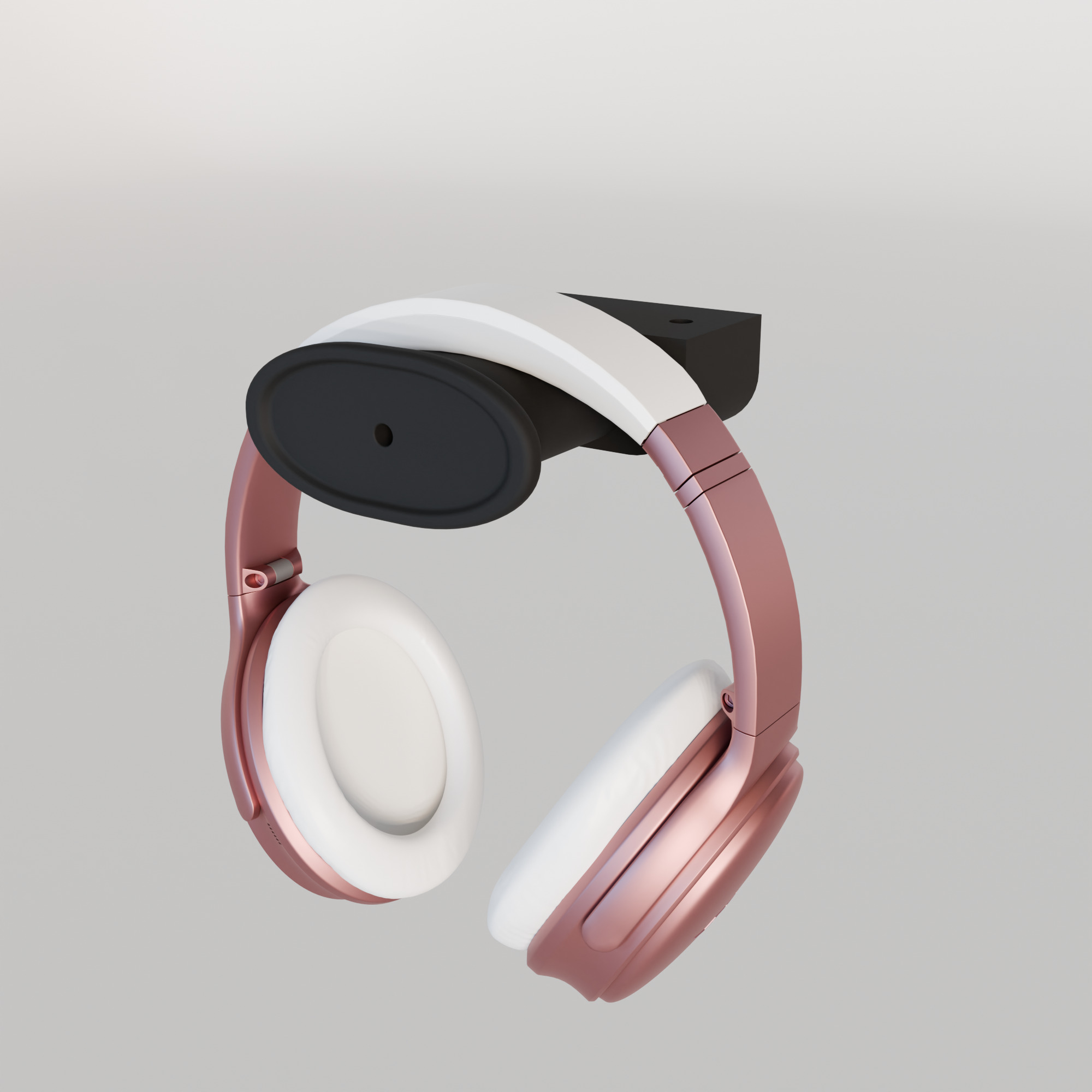 STL Under Desk Headphone Holder Sleek Space Saving Design 3D print model_1