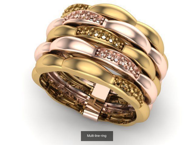 Multi-line-ring 3D Model Collection_3