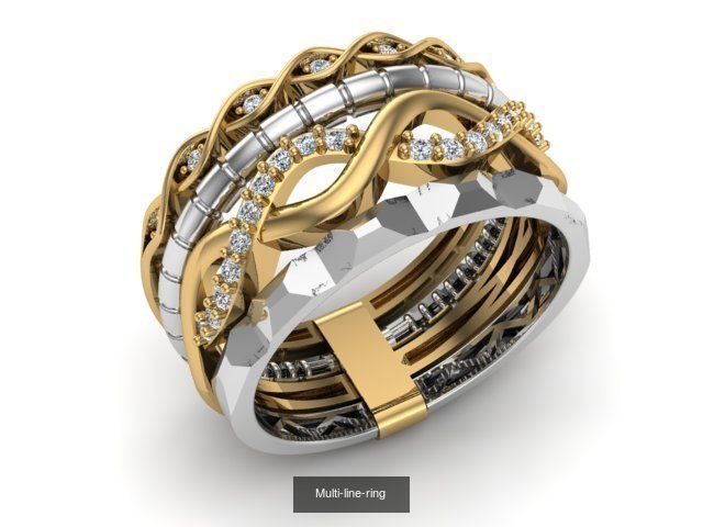 Multi-line-ring 3D Model Collection_2