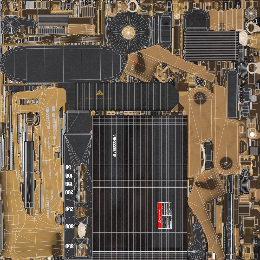 4 Grenade Launcher Brown All PBR Unity UE Textures Included 3D Model Collection_15