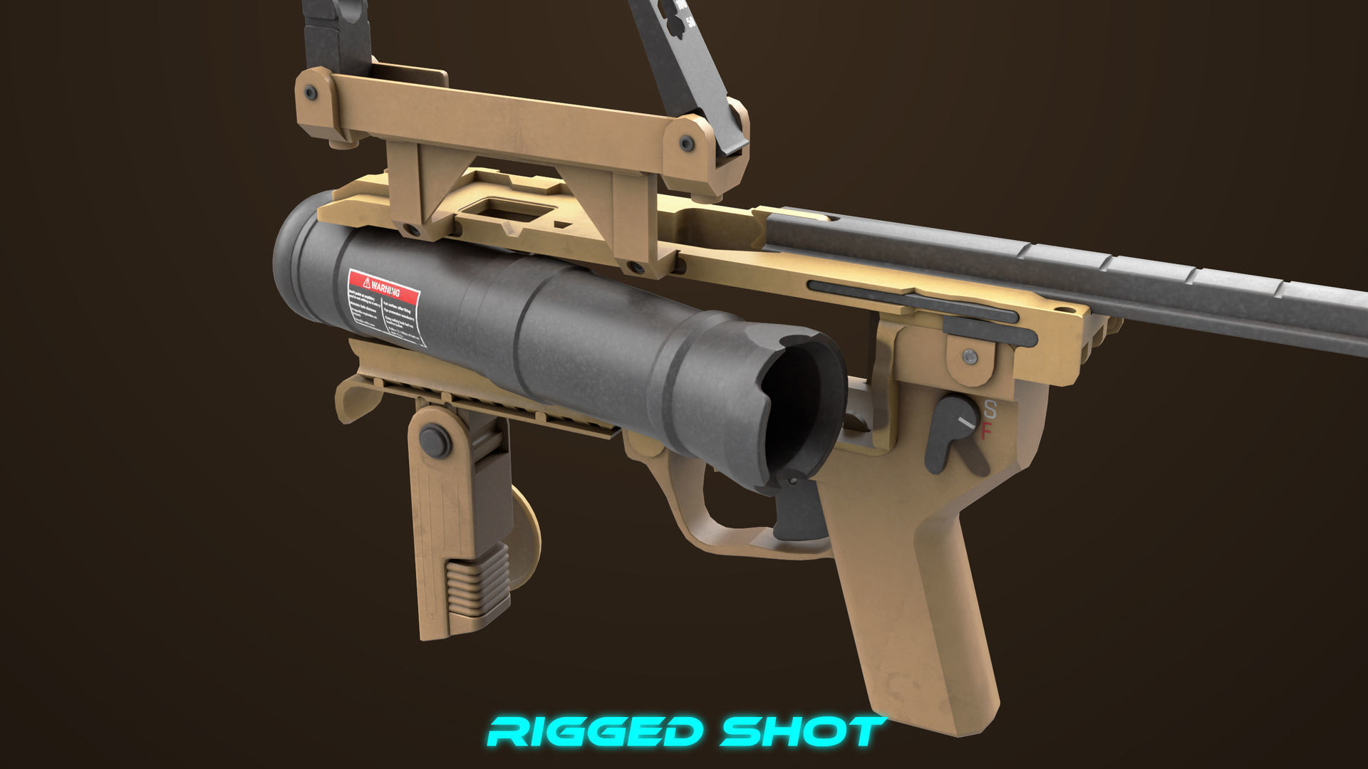 4 Grenade Launcher Brown All PBR Unity UE Textures Included 3D Model Collection_11