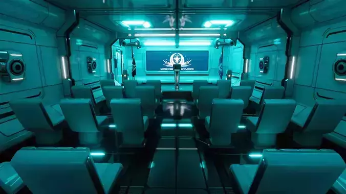 Sci-Fi Briefing Room Low-poly 3D model