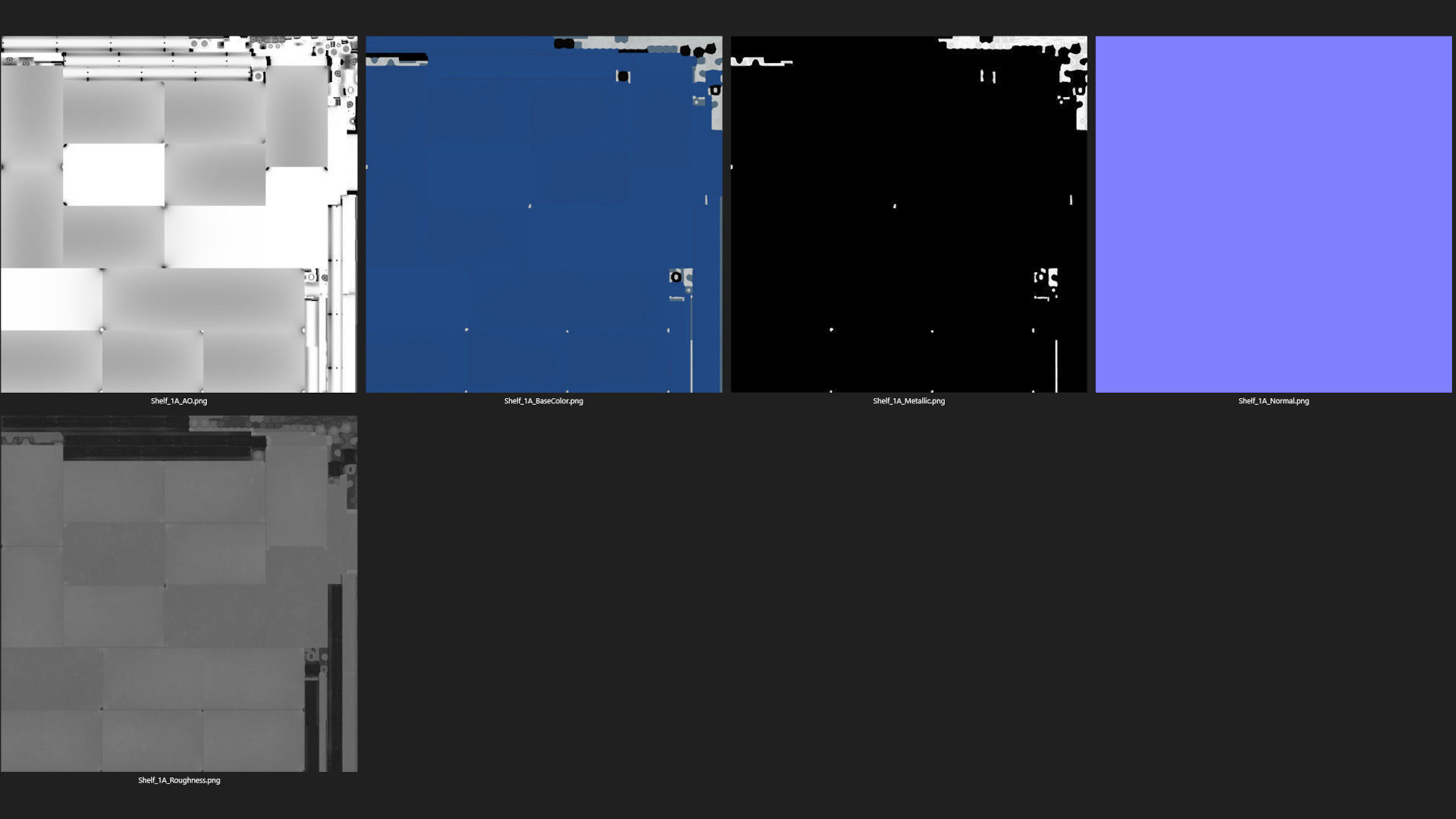 Shelf 1A Low-poly 3D model_8