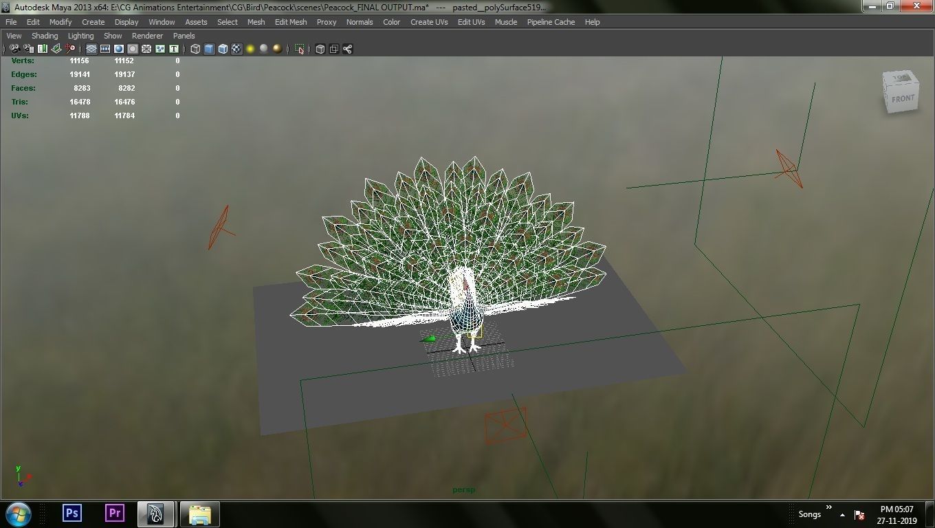 Peacock Rigged and Animation 3D model_28