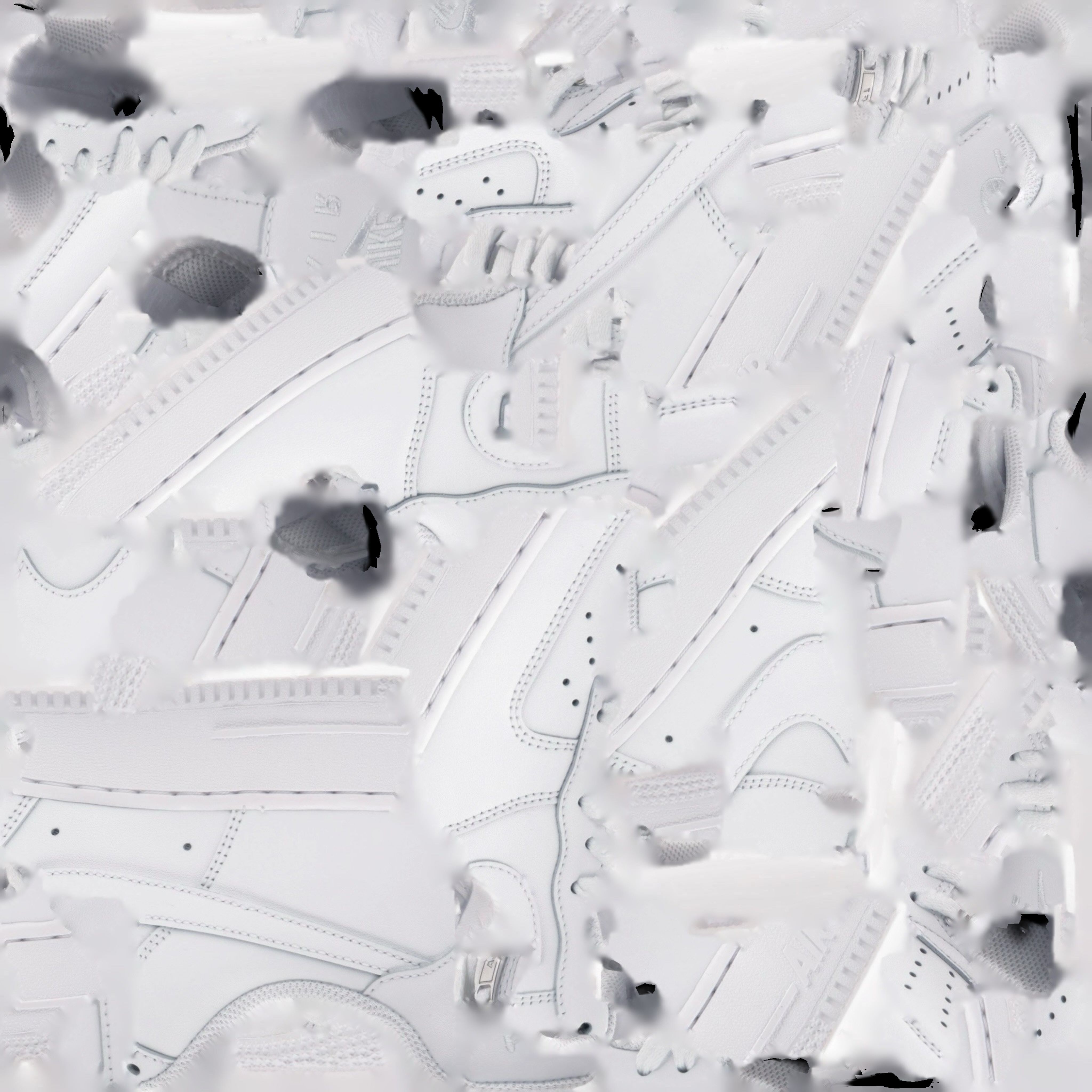 NIKE AIR FORCE 1 3D SHOES - WHITE Low-poly 3D model_13