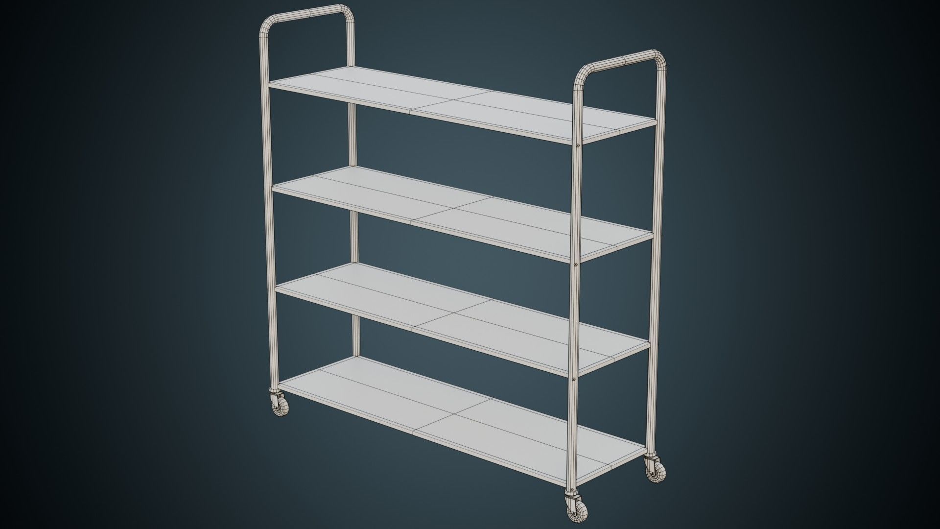 Shelf 1B Low-poly 3D model_5