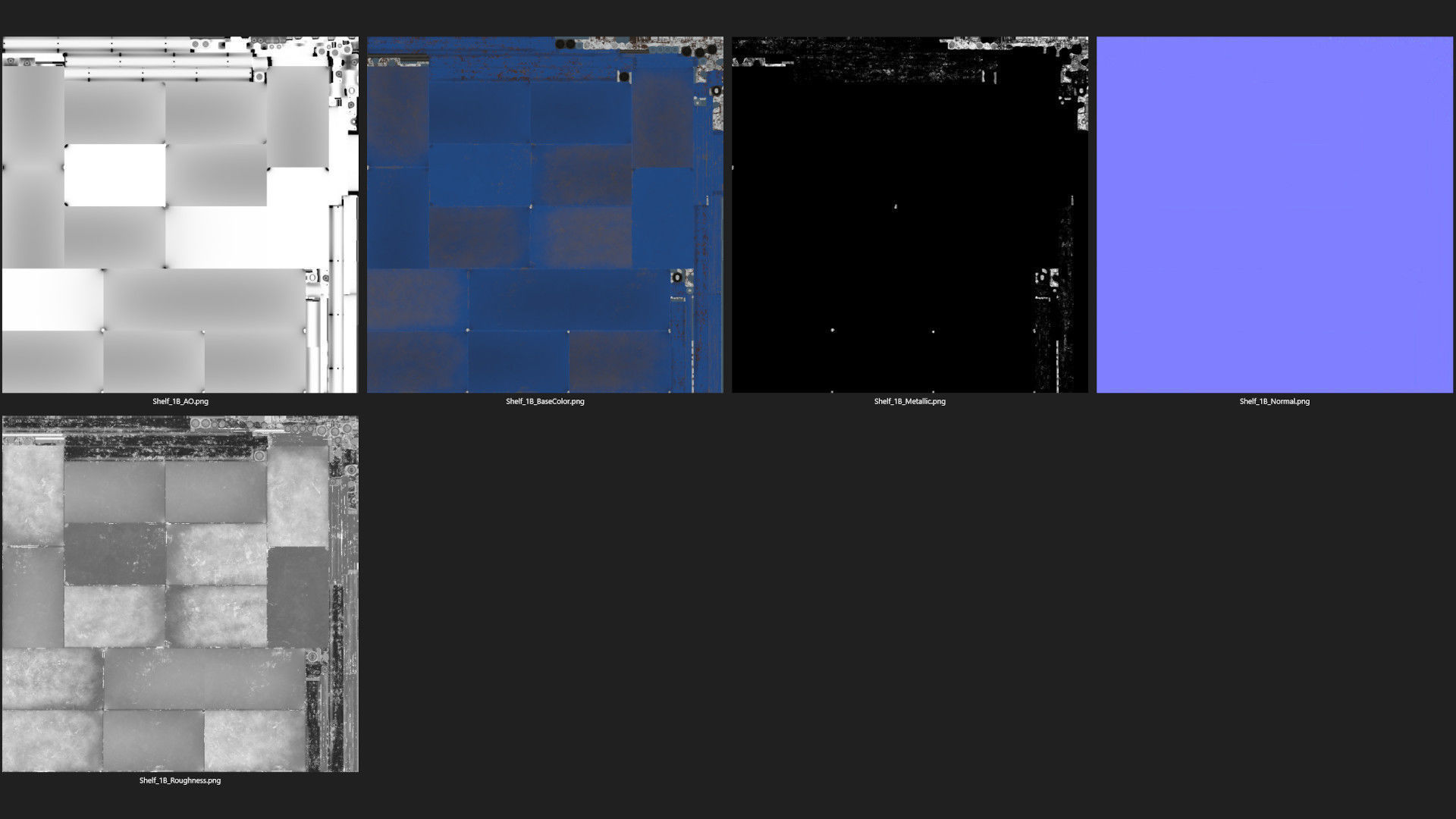 Shelf 1B Low-poly 3D model_8